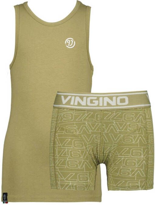 Vingino hemd + boxershort olijfgroen