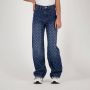 VINGINO high waist loose fit jeans Cato Laser met all over print dark used Blauw Meisjes Denim 104 - Thumbnail 1