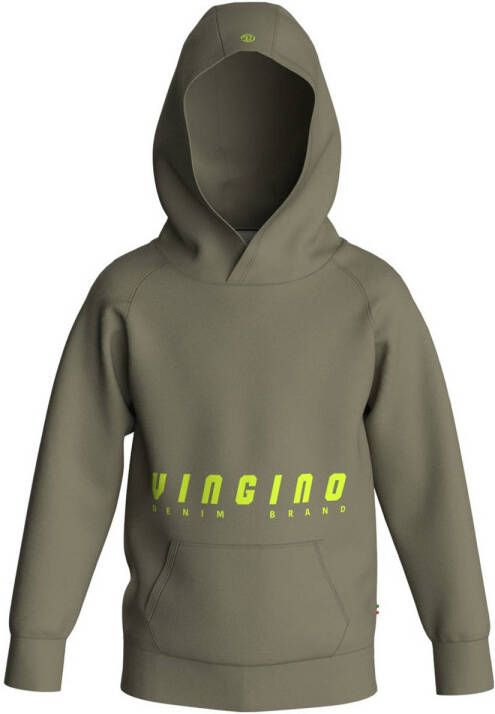 VINGINO hoodie met logo armygroen Sweater Logo 104