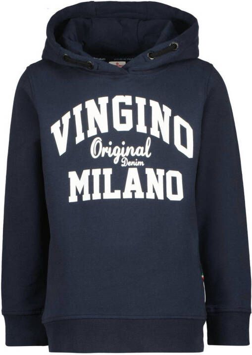VINGINO hoodie met logo donkerblauw Sweater Logo 104