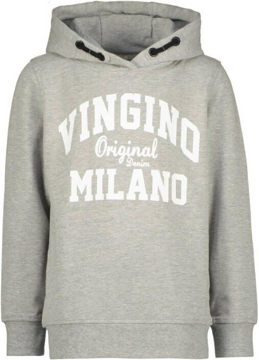 VINGINO hoodie met logo grijs melange Sweater Logo 116