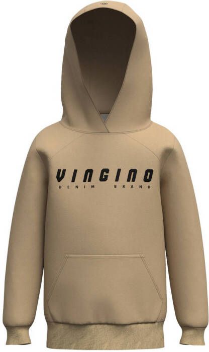 VINGINO hoodie met logo zand Sweater Beige Logo 128
