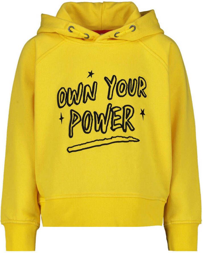 VINGINO hoodie met tekst geel Sweater Tekst 104