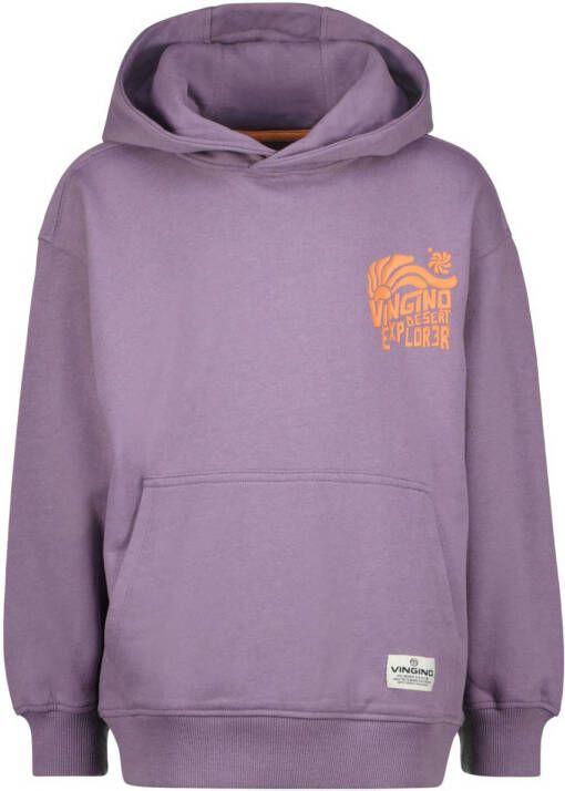 Vingino hoodie Nactus met backprint paars oranje