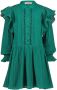 VINGINO jurk Pinar met ruches groen Meisjes Polyester Ronde hals Effen 128 - Thumbnail 2
