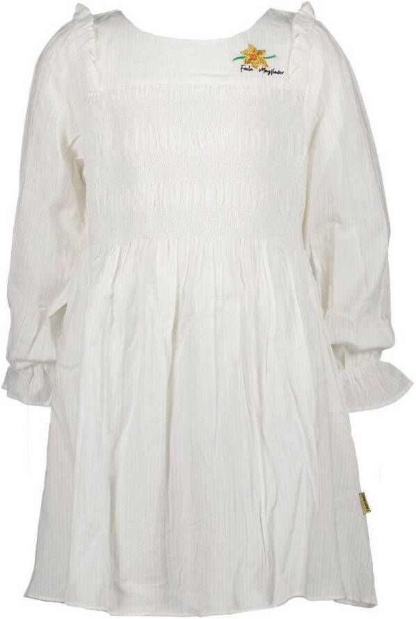 VINGINO jurk wit Meisjes Katoen Ronde hals Effen 110
