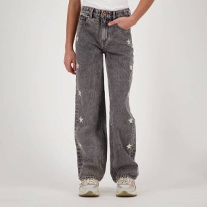 Vingino loose fit jeans Cato Star met sterren grey vintage