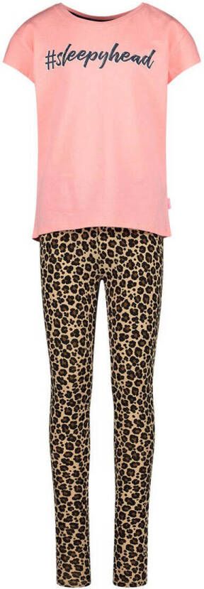 VINGINO pyjama WIlAH met all over print roze camel Meisjes Stretchkatoen Ronde hals 122-128