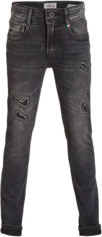VINGINO regular fit jeans Amintore black vintage Grijs Jongens Stretchdenim 104
