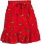 VINGINO rok met all over print en ruches rood bruin Meisjes Viscose All over print 128 - Thumbnail 1