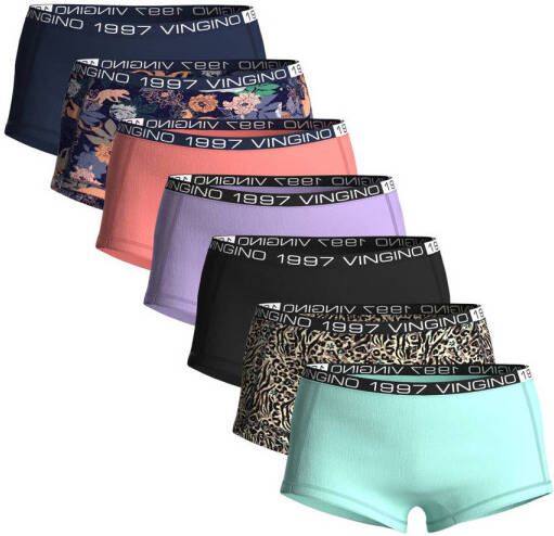 VINGINO shorts Everyday set van 7 mintgroen multicolor Slip Meisjes Stretchkatoen 158 164