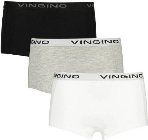 Vingino shorts- set van 3 grijs melange zwart wit
