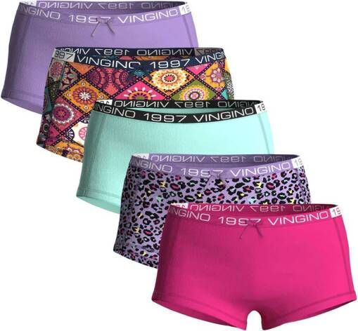 VINGINO shorts set van 5 lila fuchsia multicolor Slip Paars Meisjes Stretchkatoen 146 152
