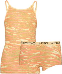 Vingino singlet + short met zebraprint oranje