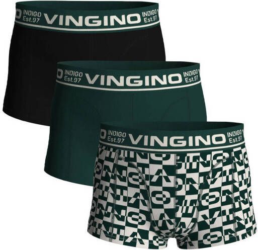 VINGINO Skater boxershort set van 3 groen zwart Jongens Stretchkatoen 110 116