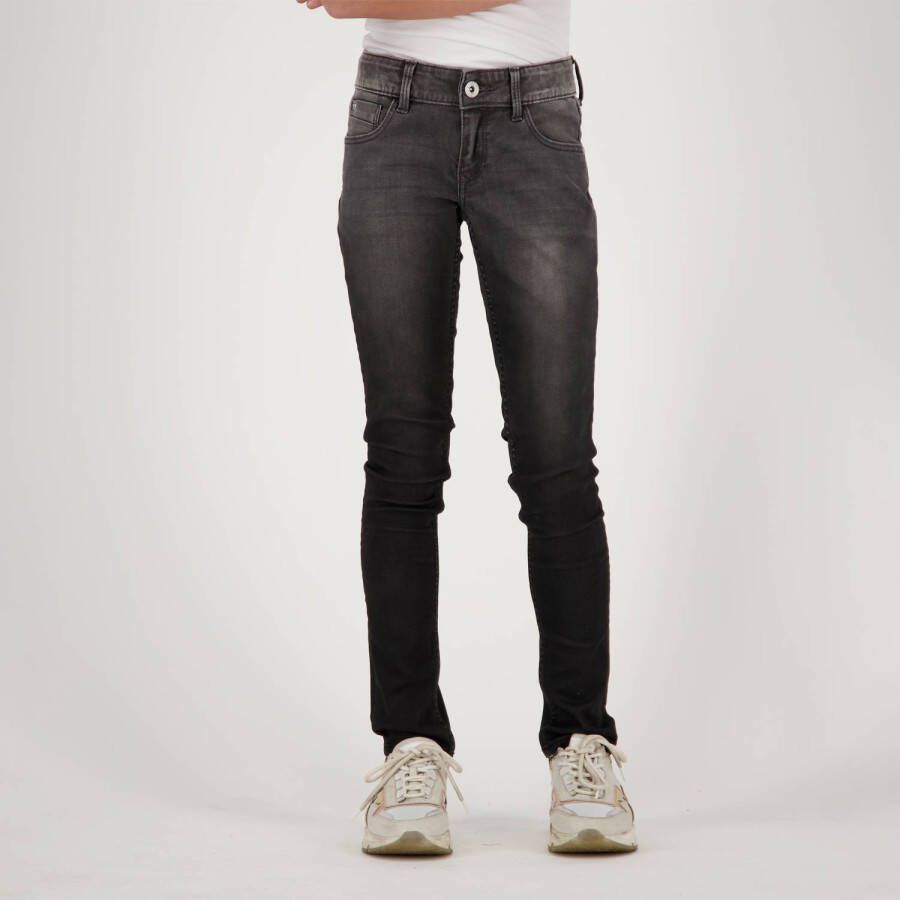 VINGINO skinny jeans Amia Dip black Grijs Meisjes Denim 104