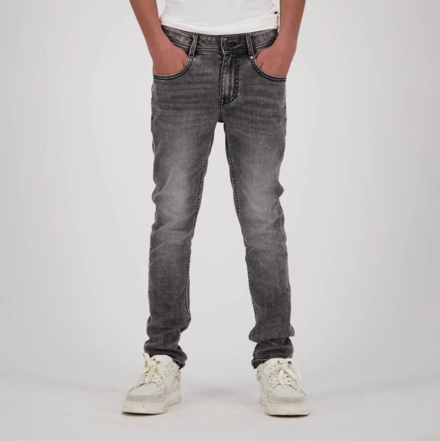 VINGINO skinny jeans Anzio Basic dark grey vintage Grijs Jongens Denim 140