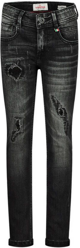 VINGINO skinny jeans ARMINTORE black vintage Zwart Jongens Stretchdenim 128