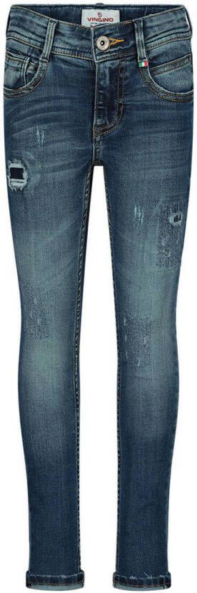 VINGINO skinny jeans ARMINTORE dark vintage Blauw Jongens Stretchdenim 140