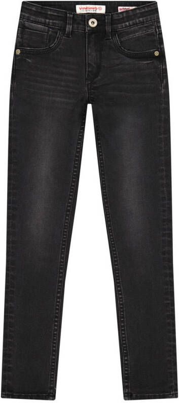 VINGINO skinny jeans Bianca black denim Zwart Meisjes Katoen Effen 152