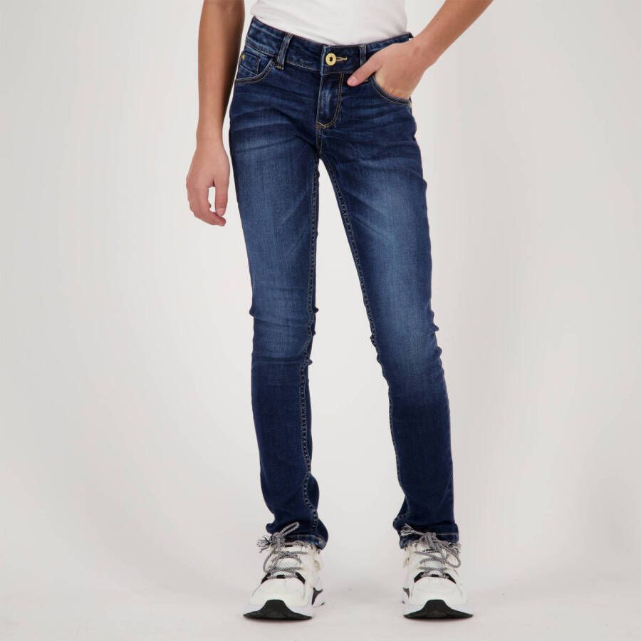 VINGINO slim fit jeans Amia Basic dark used Blauw Meisjes Denim 158