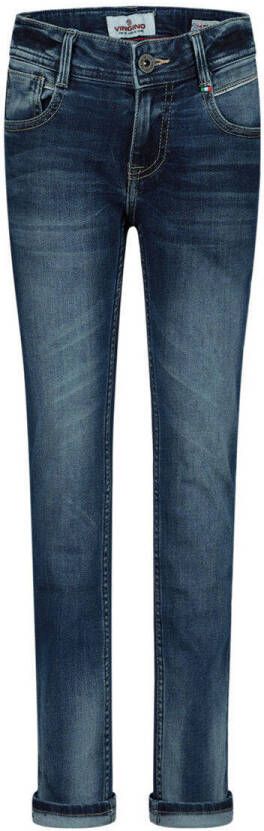 VINGINO slim fit jeans DIEGO dark used Blauw Jongens Stretchdenim 140