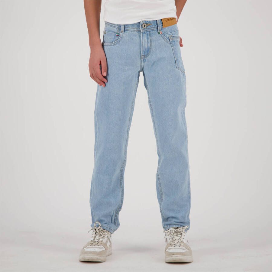 VINGINO straight fit jeans Peppe Pocket light vintage Blauw Jongens Denim 104
