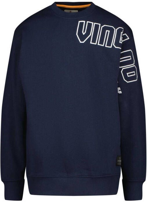 VINGINO sweater met logo donkerblauw Logo 140 | Sweater van