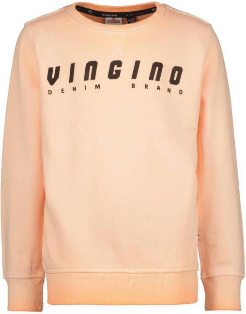 Vingino sweater met logo licht oranje