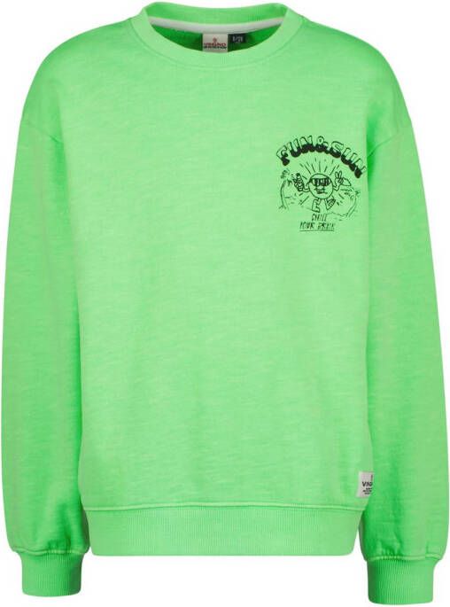 Vingino sweater MURF met backprint neon groen