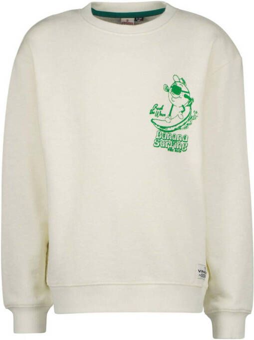 VINGINO sweater MURF met backprint offwhite Ecru Backprint 116