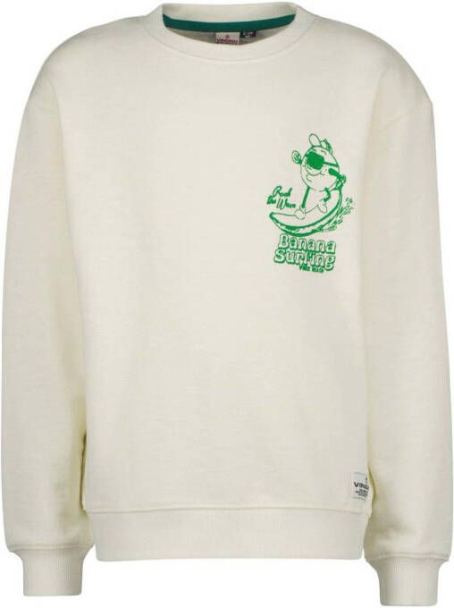 VINGINO sweater MURF met backprint offwhite Ecru Backprint 140