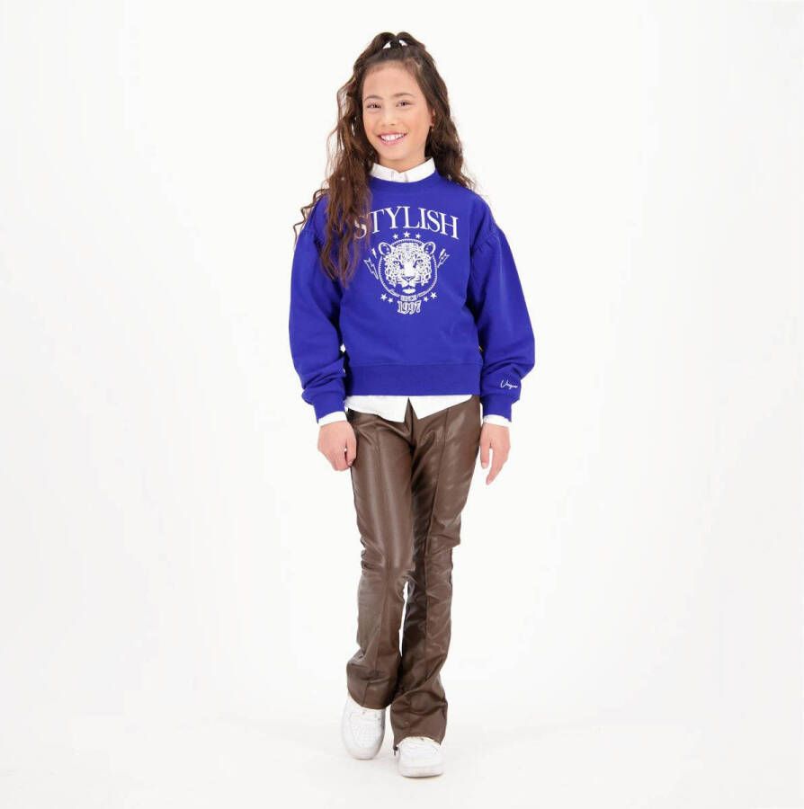 Vingino sweater Nadina met printopdruk hardblauw