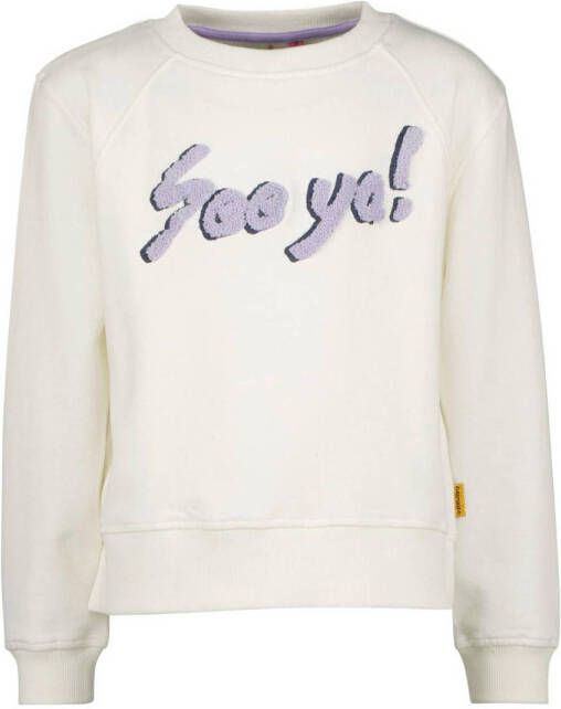 VINGINO sweater NIANNE met tekst wit Tekst 116 | Sweater van