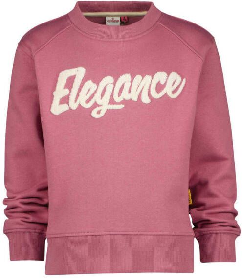 Vingino sweater Nieka met tekst warm roze