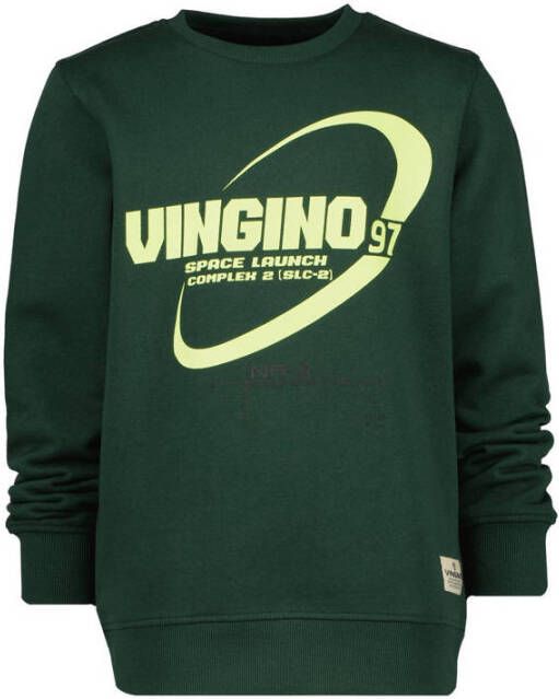 Vingino sweater Nikko met logo donkergroen