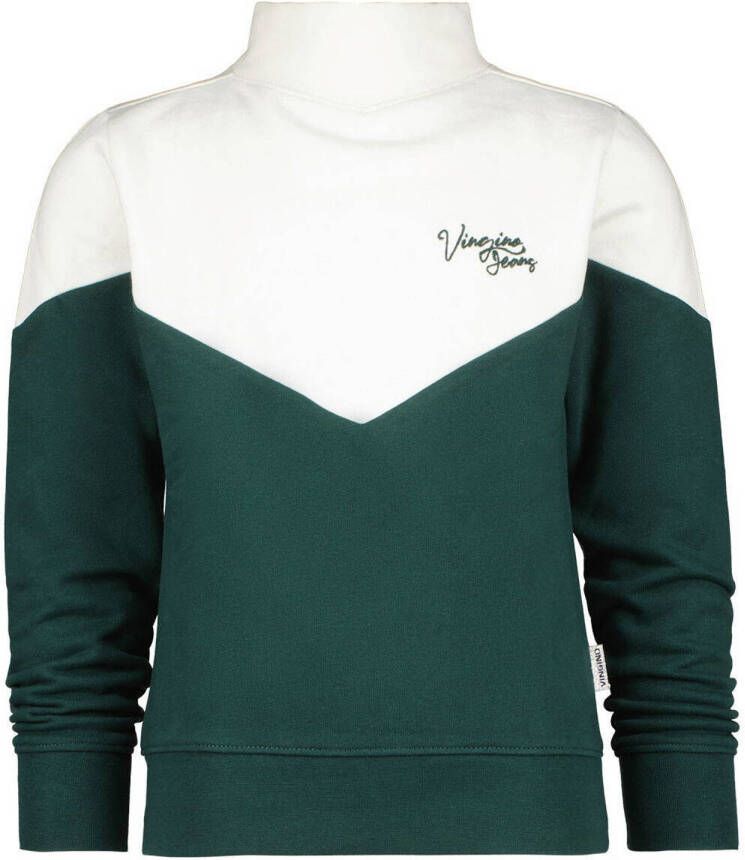 VINGINO sweater Noesa groen wit Meerkleurig 128 | Sweater van