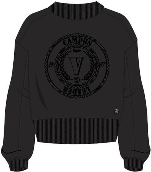 VINGINO sweater Nora met printopdruk zwart Printopdruk 140