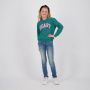 VINGINO sweater Nouda met tekst groen Meisjes Katoen Ronde hals Tekst 104 - Thumbnail 1