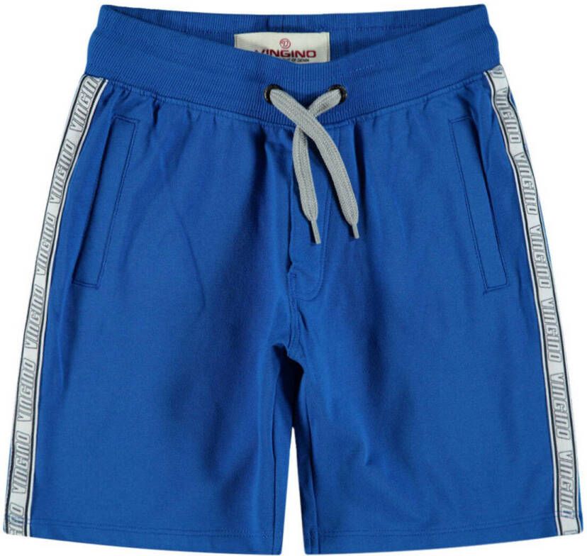 VINGINO sweatshort met zijstreep blauw.wit Jongens Katoen Effen 104