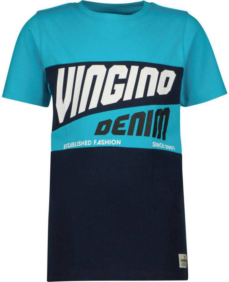 VINGINO T-shirt blauw Jongens Katoen Ronde hals Meerkleurig 104