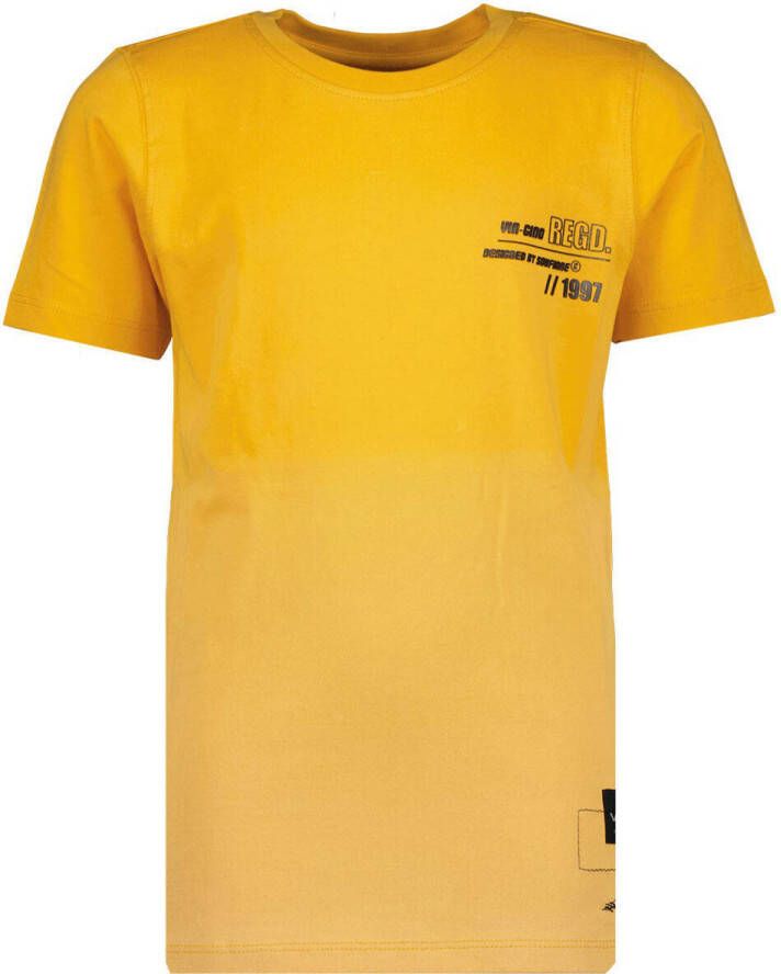 VINGINO T-shirt geel Jongens Katoen Ronde hals Effen 104