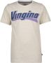 VINGINO T-shirt Hachiro met logo lichtgrijs melange blauw Jongens Katoen Ronde hals 104 - Thumbnail 1