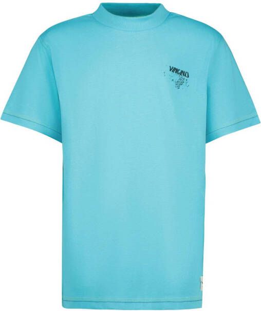 VINGINO T-shirt Halsey met backprint blauw Jongens Katoen Ronde hals Backprint 140