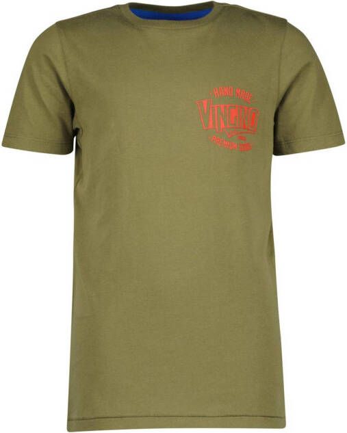 Vingino T-shirt Hamp met printopdruk army groen