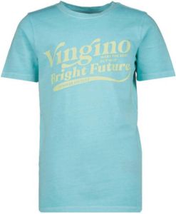Vingino T-shirt Hazu met logo lichtblauw