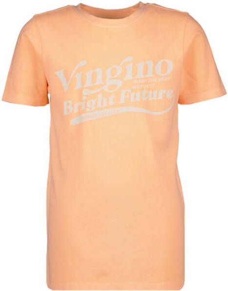 Vingino T-shirt Hazu met logo neon oranje