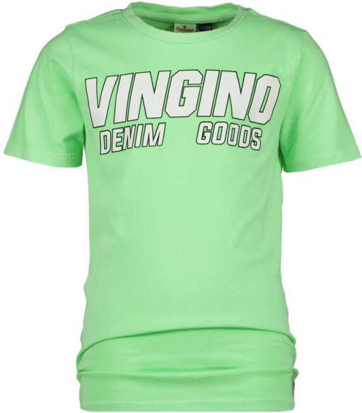 Vingino T-shirt Heonis met logo neon groen