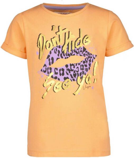 VINGINO T-shirt HERA met printopdruk oranje Meisjes Stretchkatoen Ronde hals 128