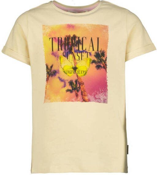 VINGINO T-shirt Hiema met printopdruk ecru Meisjes Stretchkatoen Ronde hals 104 - Foto 2